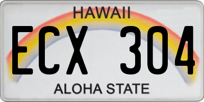 HI license plate ECX304