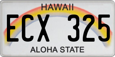 HI license plate ECX325