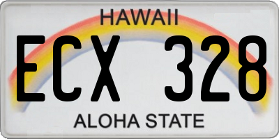 HI license plate ECX328