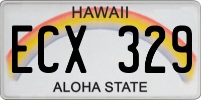 HI license plate ECX329