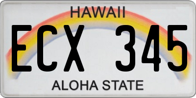 HI license plate ECX345