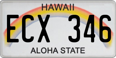 HI license plate ECX346