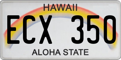 HI license plate ECX350