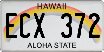 HI license plate ECX372