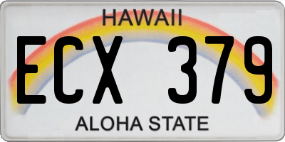 HI license plate ECX379