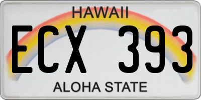 HI license plate ECX393