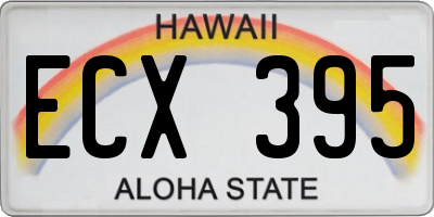 HI license plate ECX395