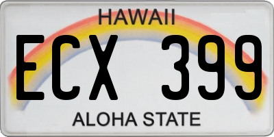 HI license plate ECX399