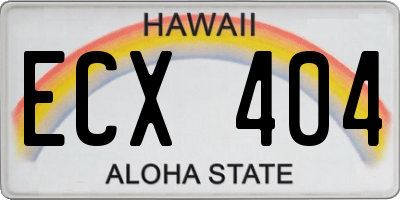 HI license plate ECX404