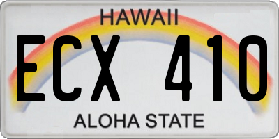 HI license plate ECX410