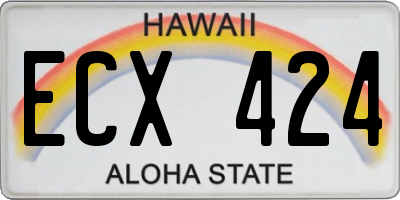 HI license plate ECX424
