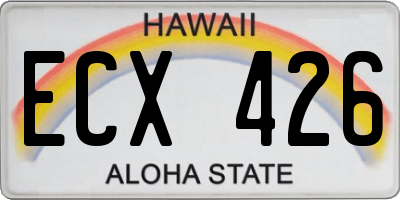 HI license plate ECX426