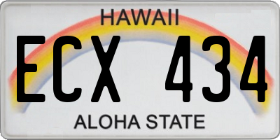 HI license plate ECX434
