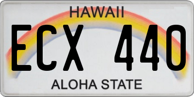 HI license plate ECX440