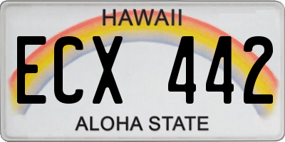 HI license plate ECX442