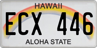 HI license plate ECX446