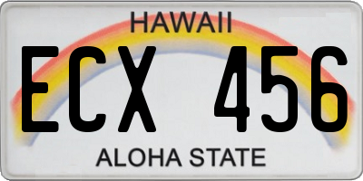HI license plate ECX456