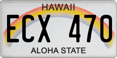 HI license plate ECX470