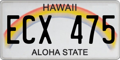 HI license plate ECX475