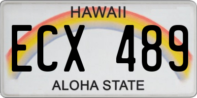 HI license plate ECX489