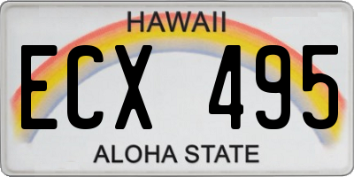 HI license plate ECX495