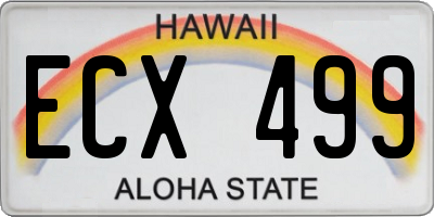 HI license plate ECX499