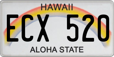 HI license plate ECX520