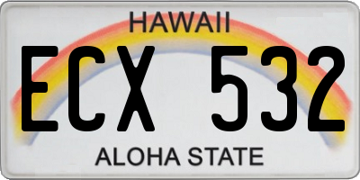 HI license plate ECX532