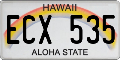 HI license plate ECX535