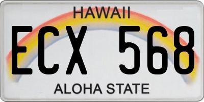 HI license plate ECX568