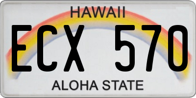 HI license plate ECX570