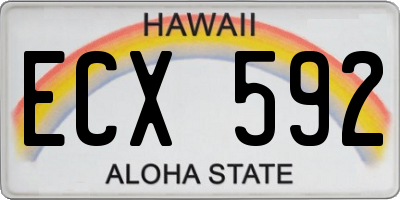 HI license plate ECX592