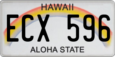 HI license plate ECX596