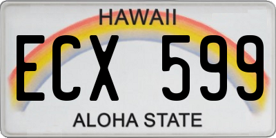 HI license plate ECX599