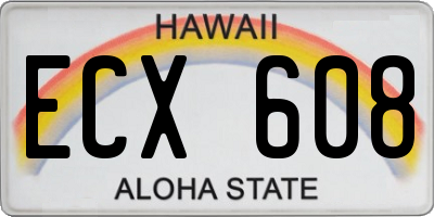 HI license plate ECX608