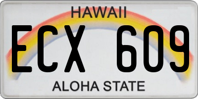 HI license plate ECX609