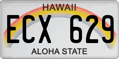 HI license plate ECX629