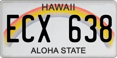 HI license plate ECX638