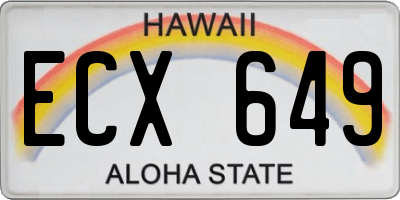 HI license plate ECX649