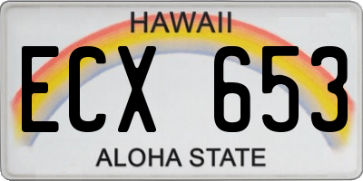 HI license plate ECX653
