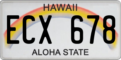 HI license plate ECX678