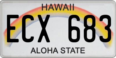 HI license plate ECX683