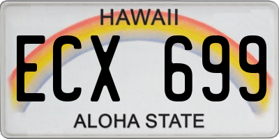 HI license plate ECX699