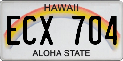 HI license plate ECX704