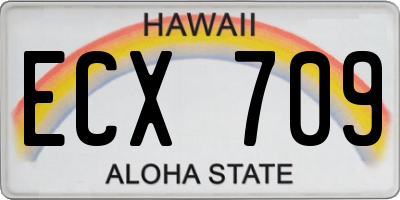 HI license plate ECX709