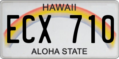 HI license plate ECX710