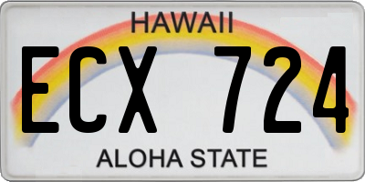 HI license plate ECX724