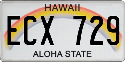 HI license plate ECX729