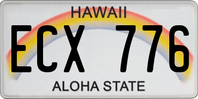 HI license plate ECX776