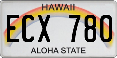 HI license plate ECX780